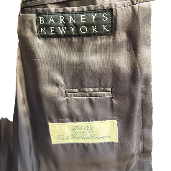 Vintage Hugo Boss Charcoal Gray Single Breated Pinstripe Wool Sports Jacket 40L - Picture 5 of 6